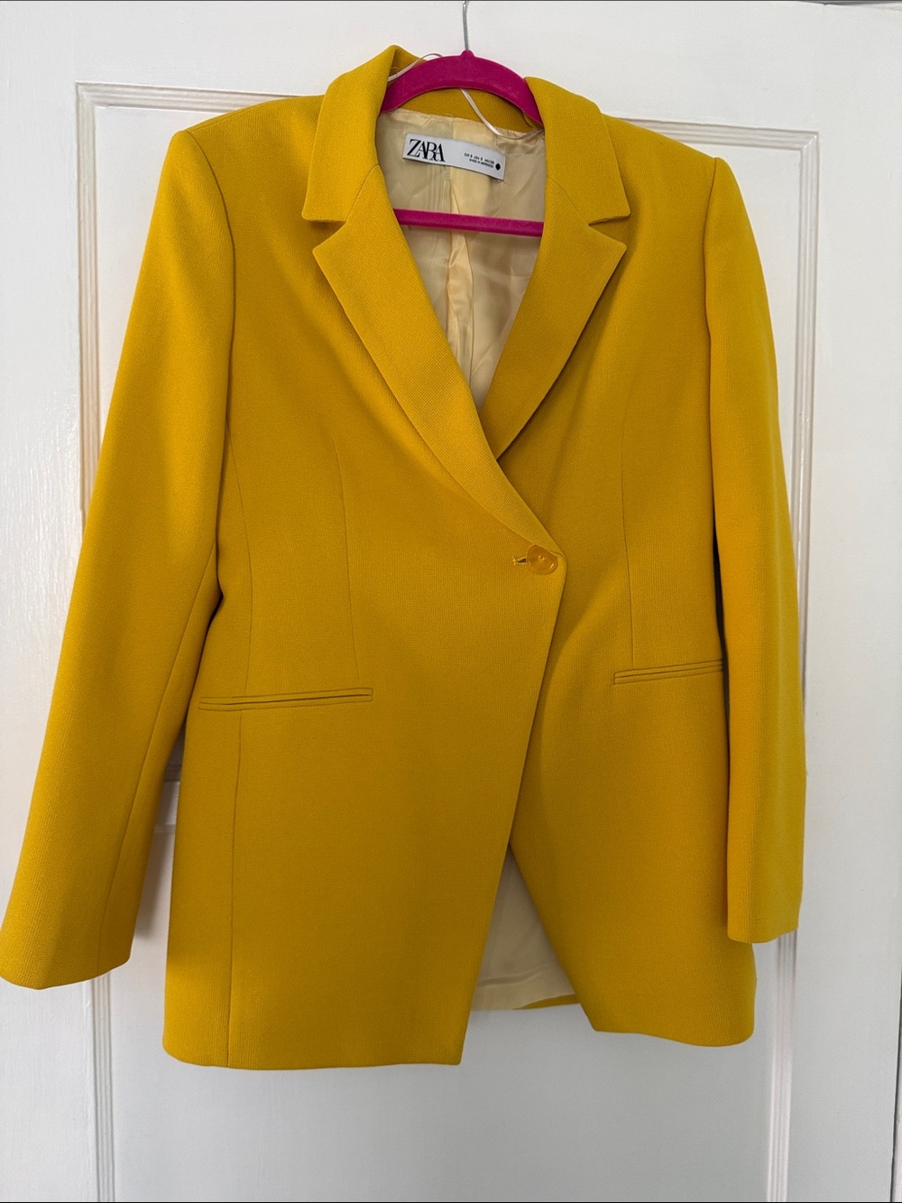 Zara Bright Mustard Single-Button Blazer